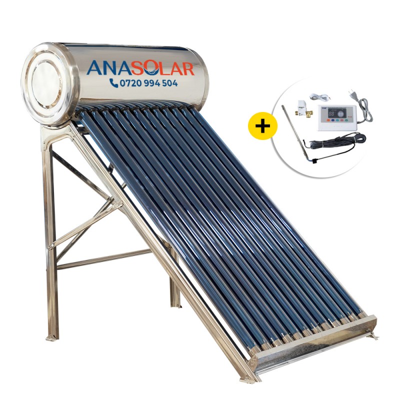 Panou Solar Apa Calda 100 L Nepresurizat Inox cu Controler Panou Solar Apa Calda 100 L Nepresurizat Inox cu Controler